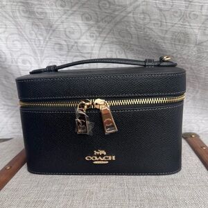 Coach | Black Leather Cosmetic Case